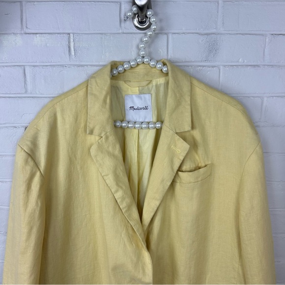 Madewell Yellow The Oversized Linen Blazer Jacket Size XL - Picture 6 of 12